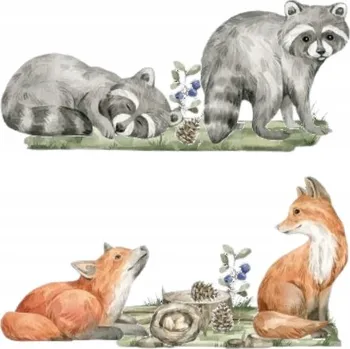 Samolepící dekorace SAMOLEPKA NA STĚNU MÝVALOVÉ A LIŠKY