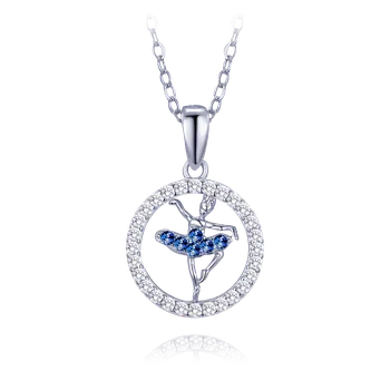 Náhrdelník 1882 MINET Stříbrný náhrdelník baletka s modrými zirkony