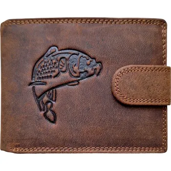 Peněženka Kožená rybářská peněženka Kapr, s přezkou