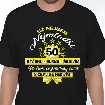 Pánské tričko Tričko Už nejsem nejmladší - padesátka - Barva Tmavě modrá