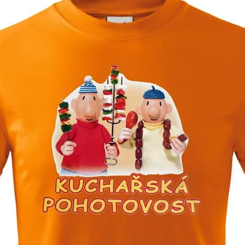 Tričko Pat a Mat - Kuchařská pohotovost - velikost XXL, Barva Oranžová
