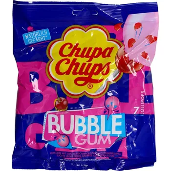 Bonbon Chupa Chups třešňová lízátka se žvýkačkou uvnitř 7ks