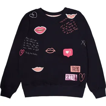 Chlapecká mikina Dívčí mikina - Winkiki WTG 01769, tmavě modrá Barva: Modrá tmavě, Velikost: 146