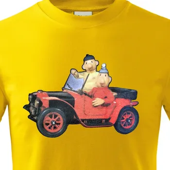 Tričko Pat a Mat - Automobil - velikost XXXL, Barva Žlutá