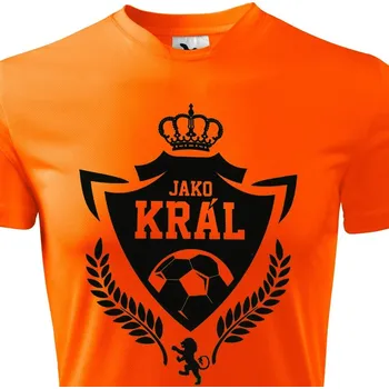 Pánské oblečení Funkční tričko Fotbal Jako Král - velikost 8 let, Barva Neonově oranžová