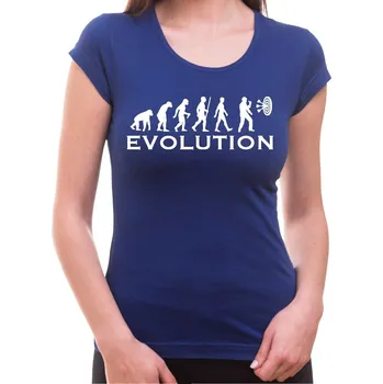 Dámské tričko Tričko Evoluce Šipky dámské - Barva Modrá