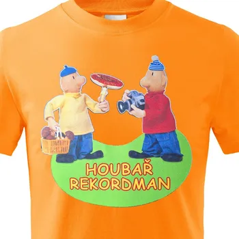 Dětské tričko Pat a Mat - Houbař rekordman - velikost 152, Barva Oranžová