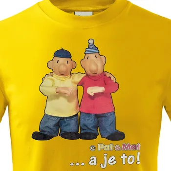 Tričko Pat a Mat - A je to! - velikost XXXL, Barva Žlutá