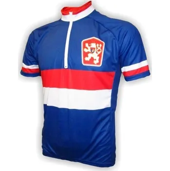 cyklistický dres Cyklodres RETRO ČSSR modrý - velikost M