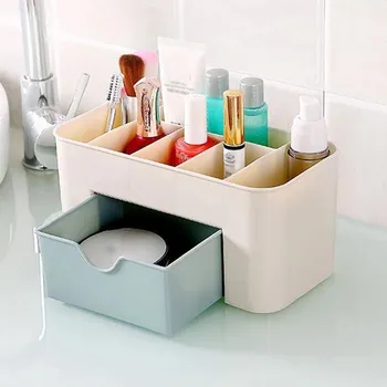 Organizér na kosmetiku Organizér na kosmetiku se šuplíkem 22 x 11 x 10,5 cm bílý/modrý