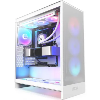 PC skříň NZXT skříň H7 Flow RGB edition / ATX / 1x 360mm RGB Fan/ USB-C / 2x USB / proskl. bočnice / mesh panel / RGB / bílá