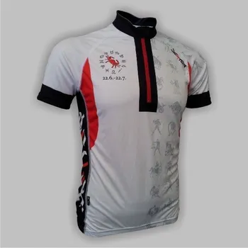 cyklistický dres Cyklodres ZVĚROKRUH RACE bílý - velikost XL