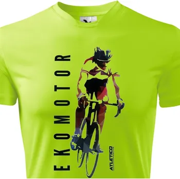 Pánské oblečení Funkční cyklo tričko Ekomotor - velikost XL, Barva Neonově zelená