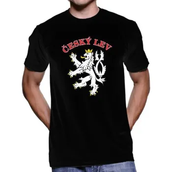 Pánské tričko Tričko Český lev nápis - velikost S, Barva Modrošedá