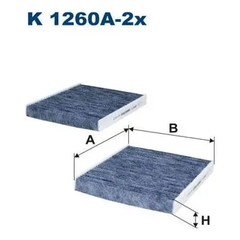 Ventilátor topení a klimatizace Filtr, vzduch v interiéru FILTRON K 1260A-2x