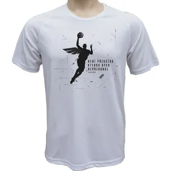 Pánské tričko Funkční basketbalové tričko Překážka - velikost XXXL, Barva Bílá