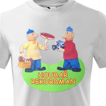 Dětské tričko Pat a Mat - Houbař rekordman - velikost 110, Barva Bílá
