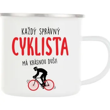 Plechový hrnek Správný cyklista