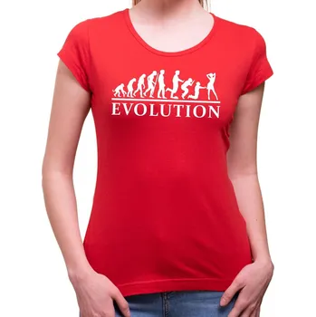 Dámské tričko Tričko Evoluce Svatba dámské - Barva Červená
