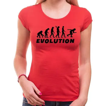 Tričko Evoluce Brusle dámské - Barva Červená