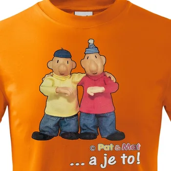 Pánské tričko Tričko Pat a Mat - A je to! - velikost L, Barva Oranžová