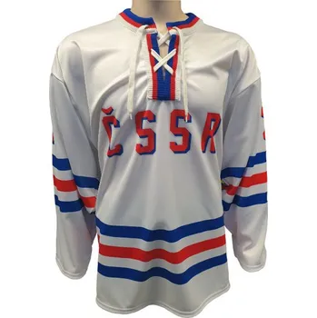 Hokejový dres Hokejový retro dres ČSSR 1968 bílý - velikost M