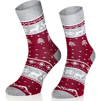 Pánské ponožky Dobré ponožky s norským vzorem - Barva Vínová, Ponožky EU 41-43
