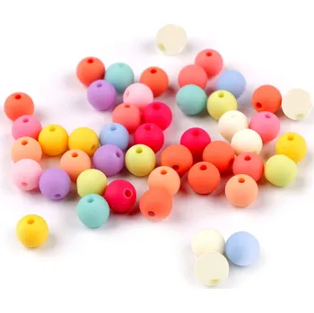 Korálek Plastové korálky matné, pogumovaný povrch Ø8 mm, Balení 20 g, Varianta mix
