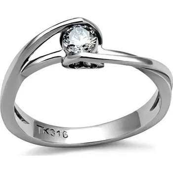 Prsten Šperky4U Ocelový prsten se zirkonem - velikost 54 - AL-0025-54