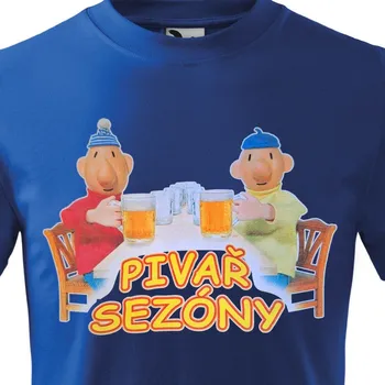 Pánské tričko Tričko Pat a Mat - Pivař sezóny - velikost XXL, Barva Modrá