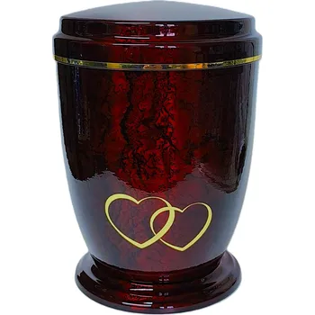 Smuteční dekorace OBAL HLINÍKOVÝ ČERVENÝ, ČERNÉ MRAMOROVÁNÍ