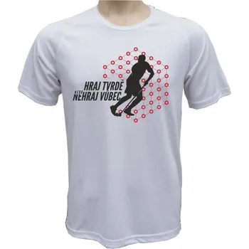 Pánské tričko Funkční tričko Florbal Hraj, muži - velikost XXXL, Barva Bílá