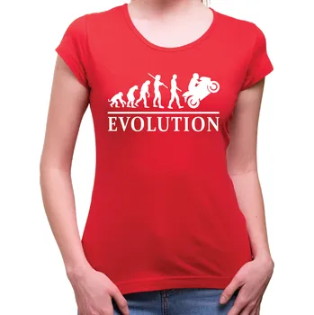 Tričko Evoluce Motorka dámské - Barva Červená