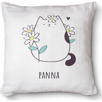 Dekorativní polštářek Antialergický dekorativní polštář s potiskem 40x40 cm - Znamení zvěrokruhu kočka Panna