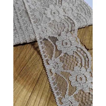 Krajka Silonová krajka šíře 45 mm barva béžová