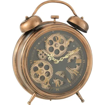 Hodiny Měděné antik kovové hodiny ve tvaru budíku Gears - 27*8*33 cm