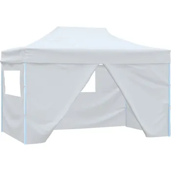Zahradní stan OMAXI Profesionální skládací party stan 4 bočnice 280x410x315 cm ocel bílý 800523