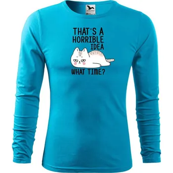 DOBRÝ TRIKO Pánské triko s potiskem What time Velikost: M, Barva: Tyrkysová