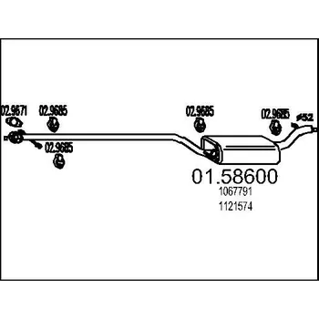 Tlumič výfuku Střední tlumič výfuku MTS 01.58600