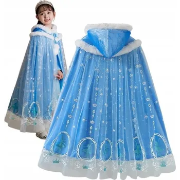 Pláštěnka PLÁŠŤ, PELERÍNA ELSA LEDOVÉ KRÁLOVSTVÍ, KRÁLOVNA ZIMA, KARNEVAL, BÁL, VELIKOST 116/122