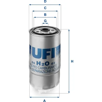 Palivový filtr Palivový filtr UFI 24.H2O.01