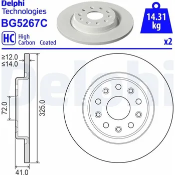 Brzdový kotouč Brzdový kotouč DELPHI BG5267C