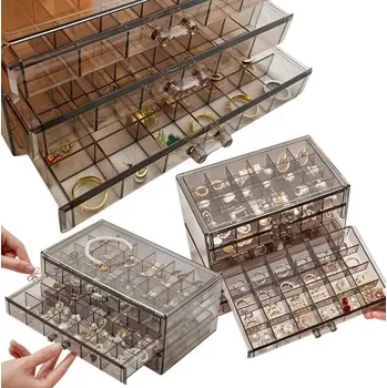 Paradox Organizér na šperky UNIQUE / Dymová - transparentní