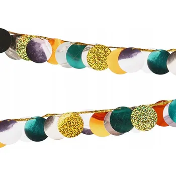 Metalická girlanda Kolečka, mix barev, 2,2 m banner vlajky
