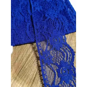 Krajka Silonová krajka šíře 45 mm barva modrá 1,5 m