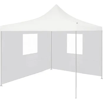 Zahradní stan OMAXI Profesionální skládací party stan 2 bočnice 3 x 3 m ocel bílý 800141
