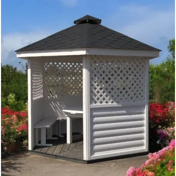 Zahradní altán Dřevěný altán šestistranný KONCEPT se srubovým obkladem