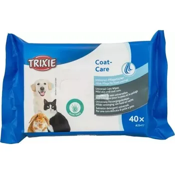 TRIXIE Coat Care, univerzální vlhčené ubrousky s Aloe Vera, 40 ks