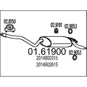 Tlumič výfuku Zadní tlumič výfuku MTS 01.61900
