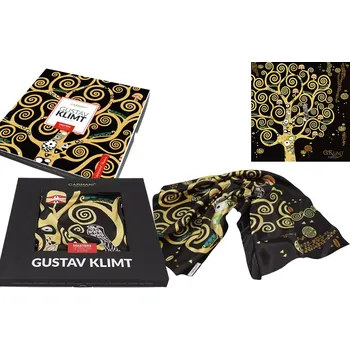 Šátek Carmani® Carmani - Šátek G. Klimt, The Tree of Life II v dárkovém balení - 90*90 cm